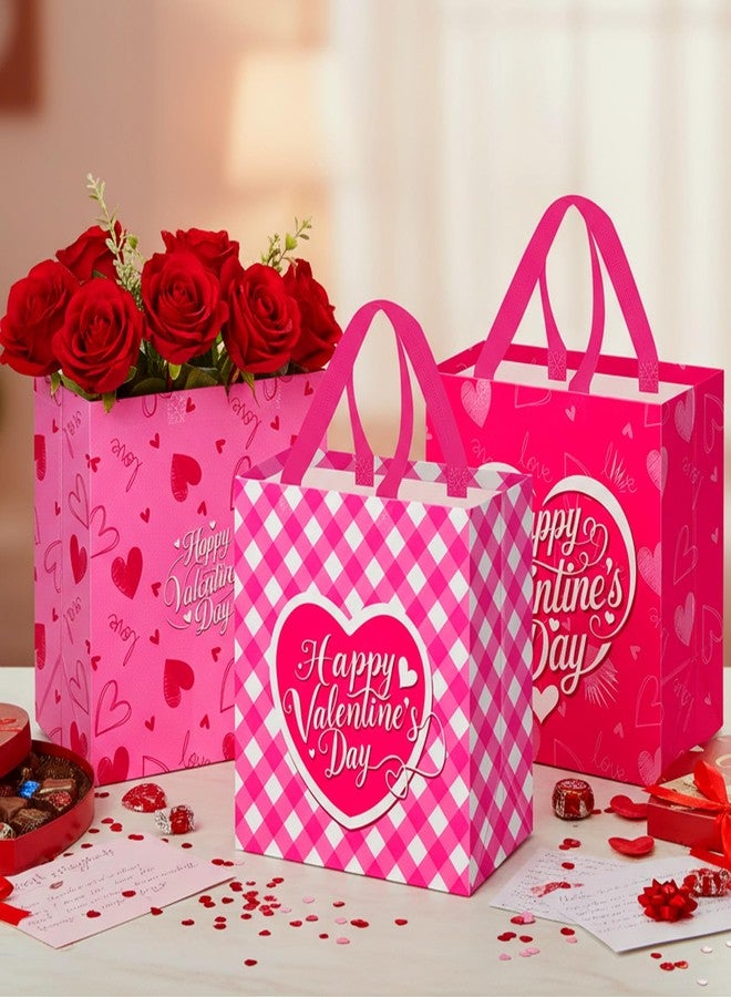 Wesnoy 48 Pcs Valentine's Day Gift Bags Bulk with Handle Non Woven Reusable Bags Valentine's Day Tote Bag for Gift Exchange, Goodies Wrapping and Party Celebration Favors, 11.4 x 10.6 x 4.7 Inches - Image 4